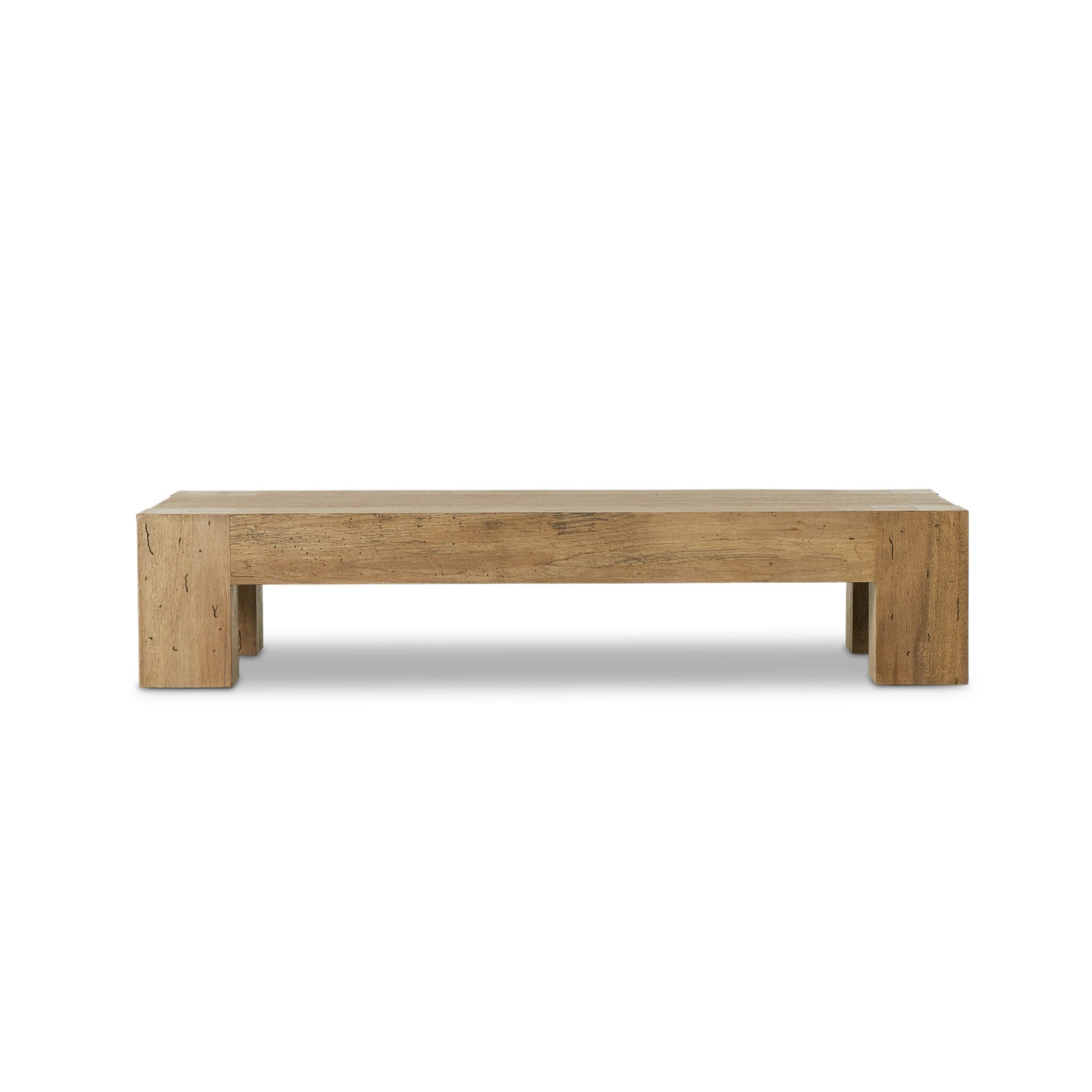 Thick cut oak veneer coffee table on a white background. | Wildwood Home Co.