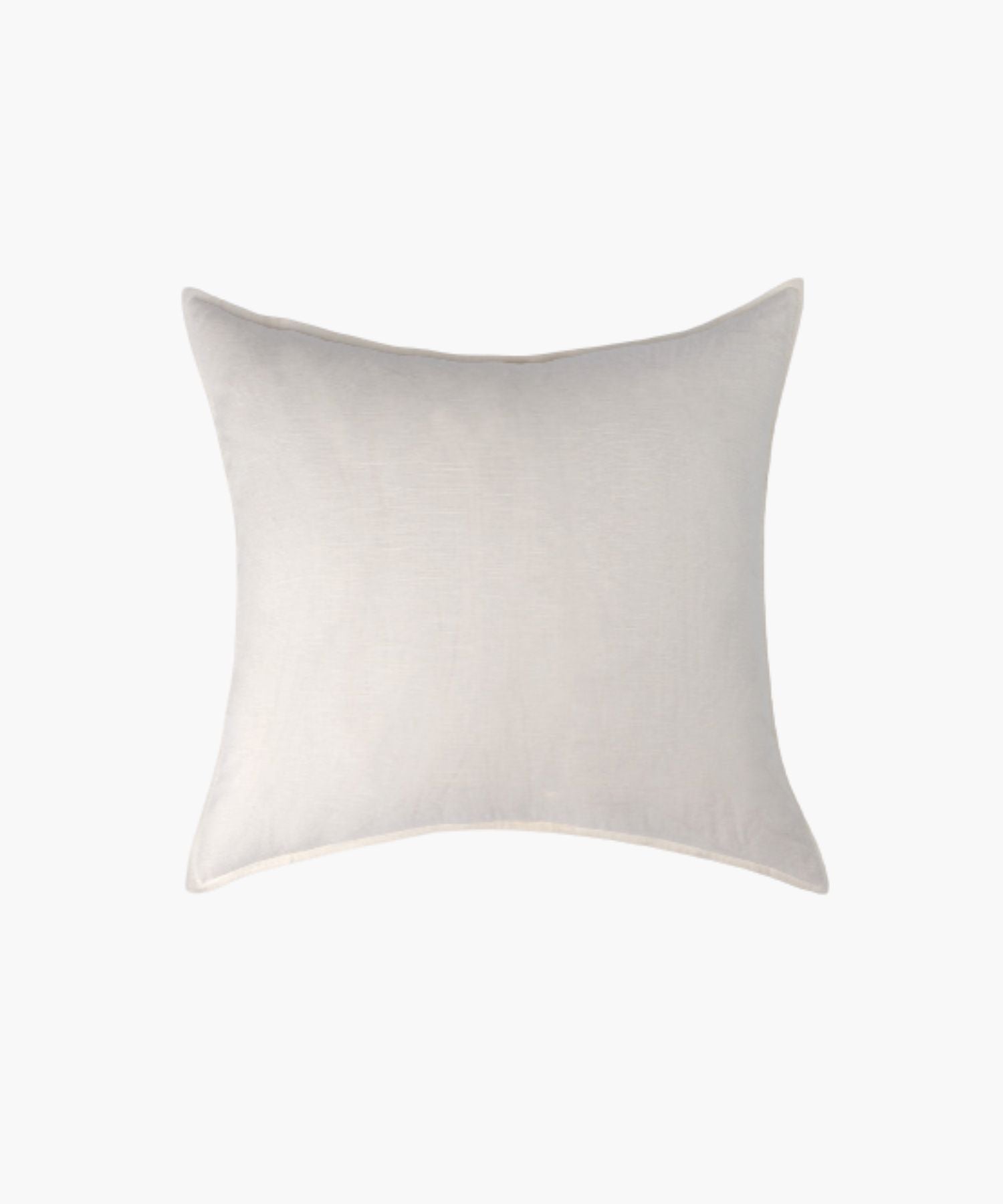 Square neutral pillow cover on a white background showing flange detailing, fabric texture, and muted palette. | Wildwood Home Co.