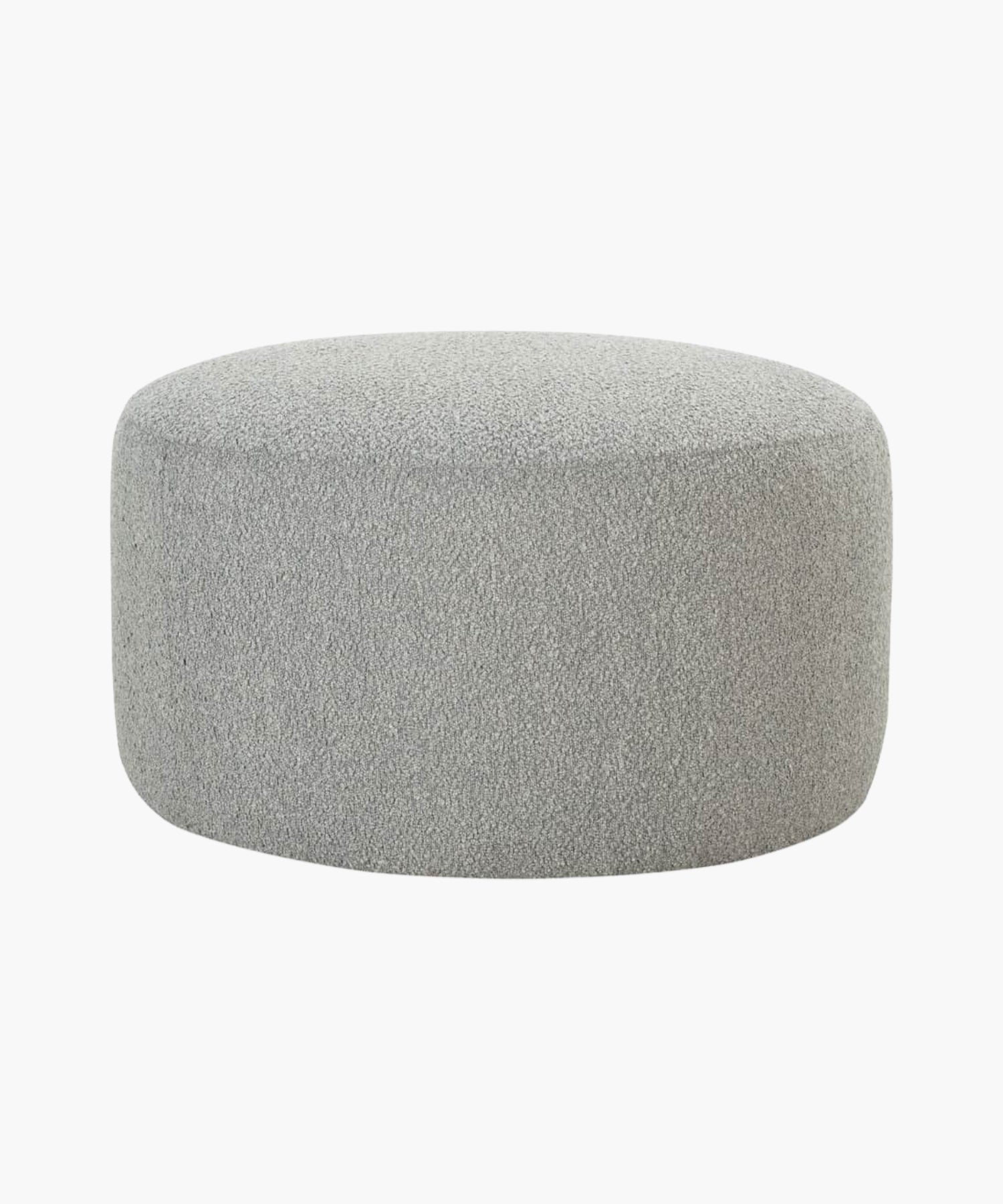 Gray textured ottoman on a white background