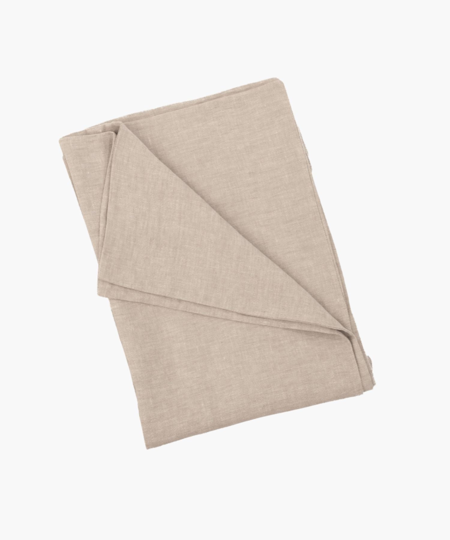 Linen duvet cover neatly folded, showing texture and clean edges in neutral tone.| Wildwood Home Co.