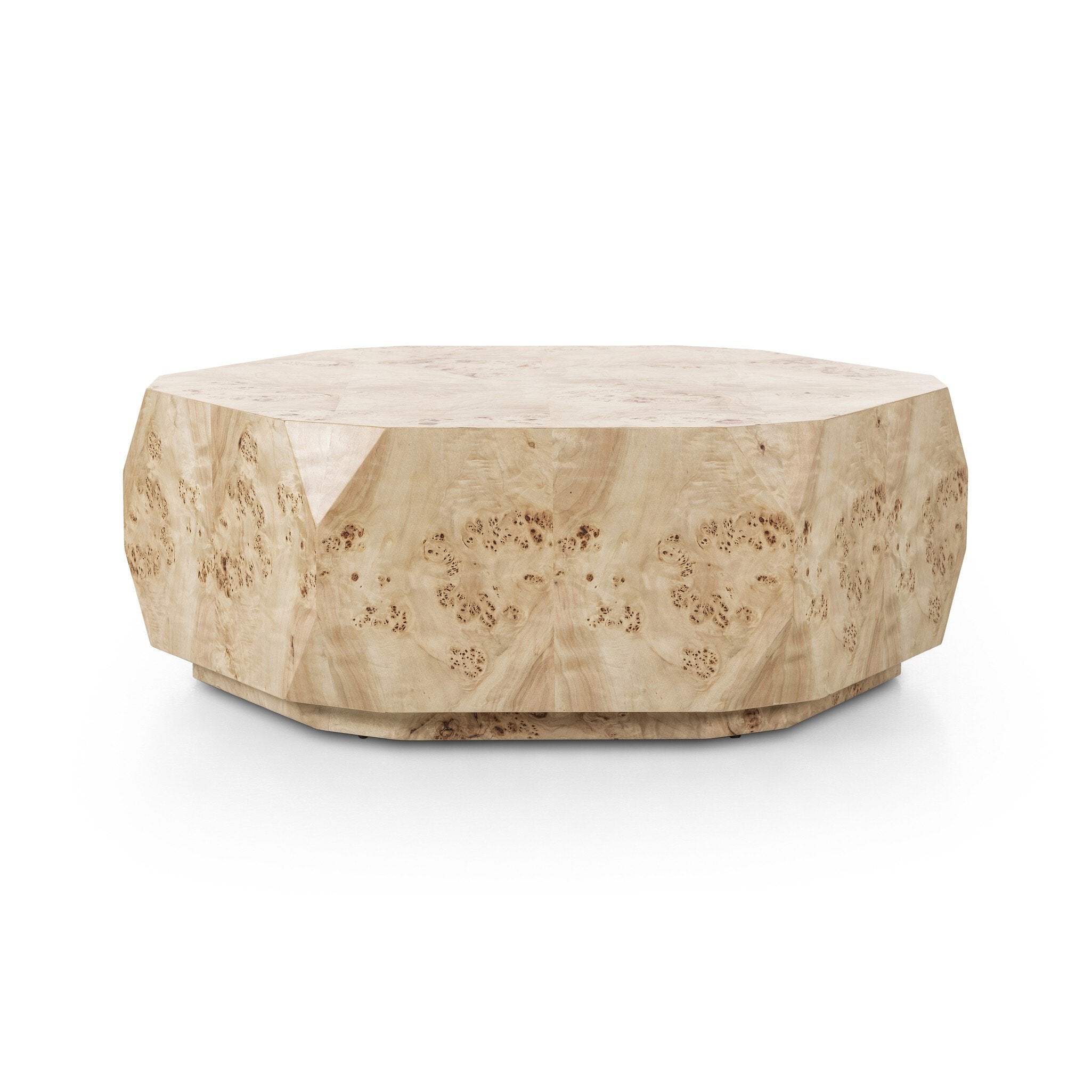 Organic-looking shaped coffee table with a natural finish on a white background. | Wildwood Home Co.
