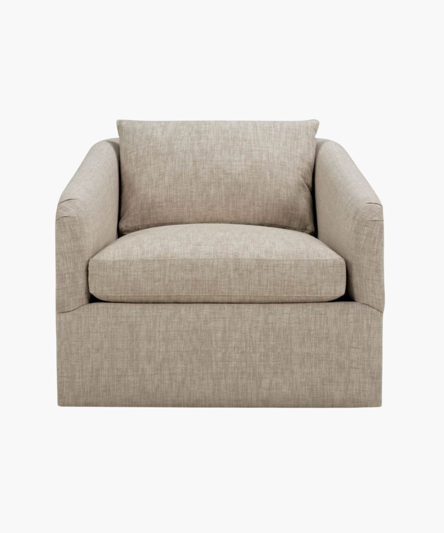 Beige armchair on a white background