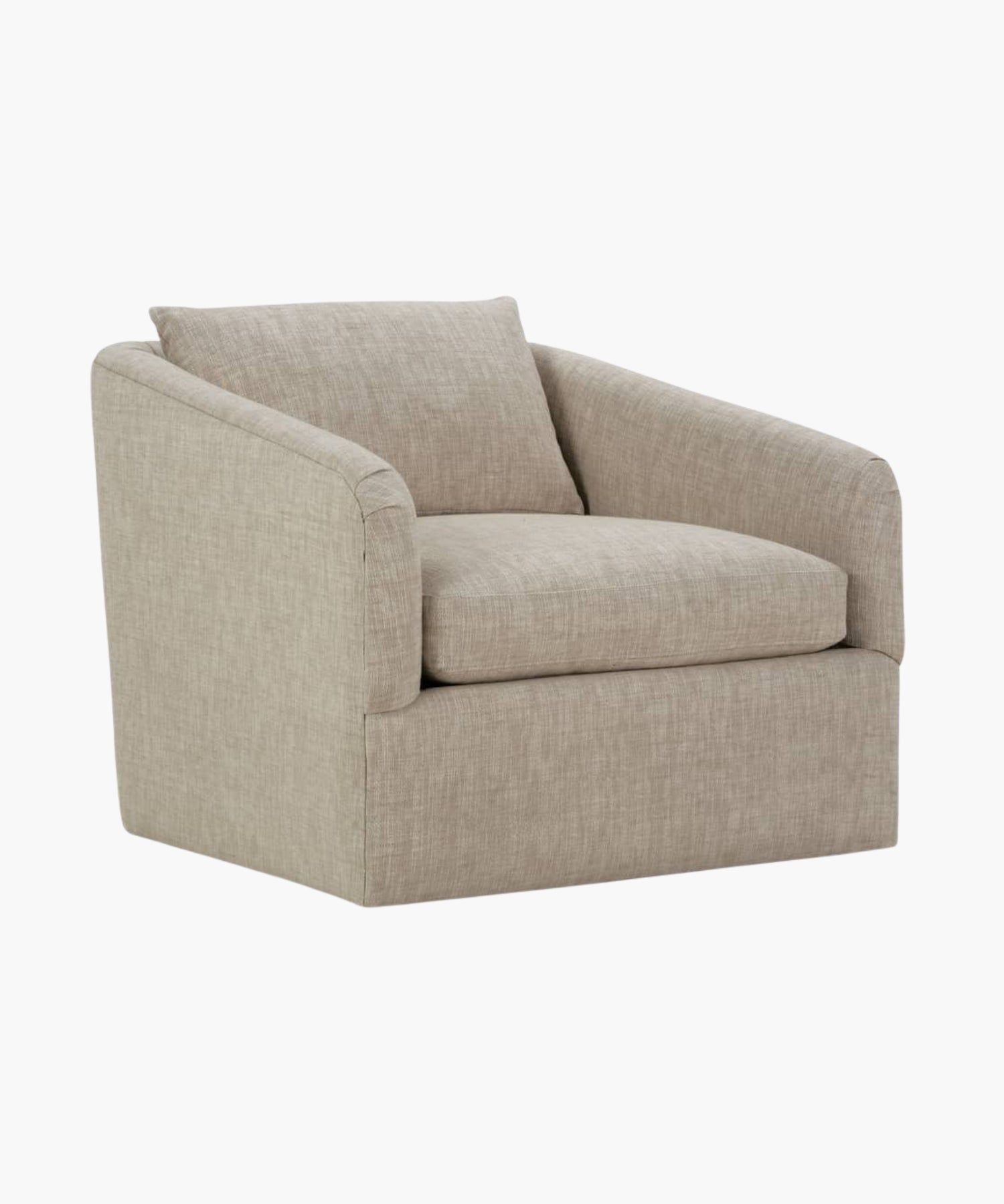 Beige armchair on a white background