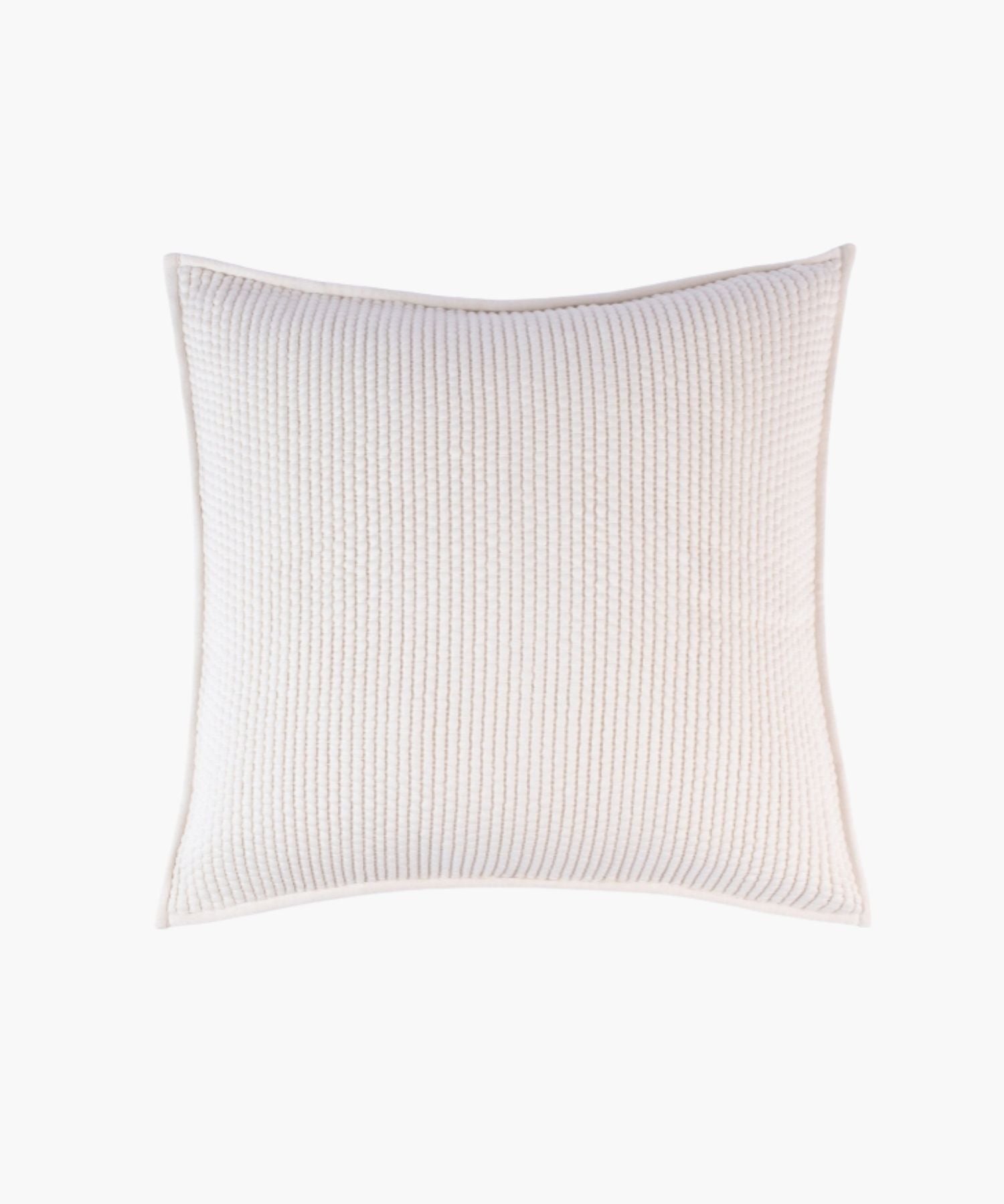 Ivory pillow cover styled on a white background showing knife edge or flange detailing, fabric texture, and muted palette. | Wildwood Home Co.