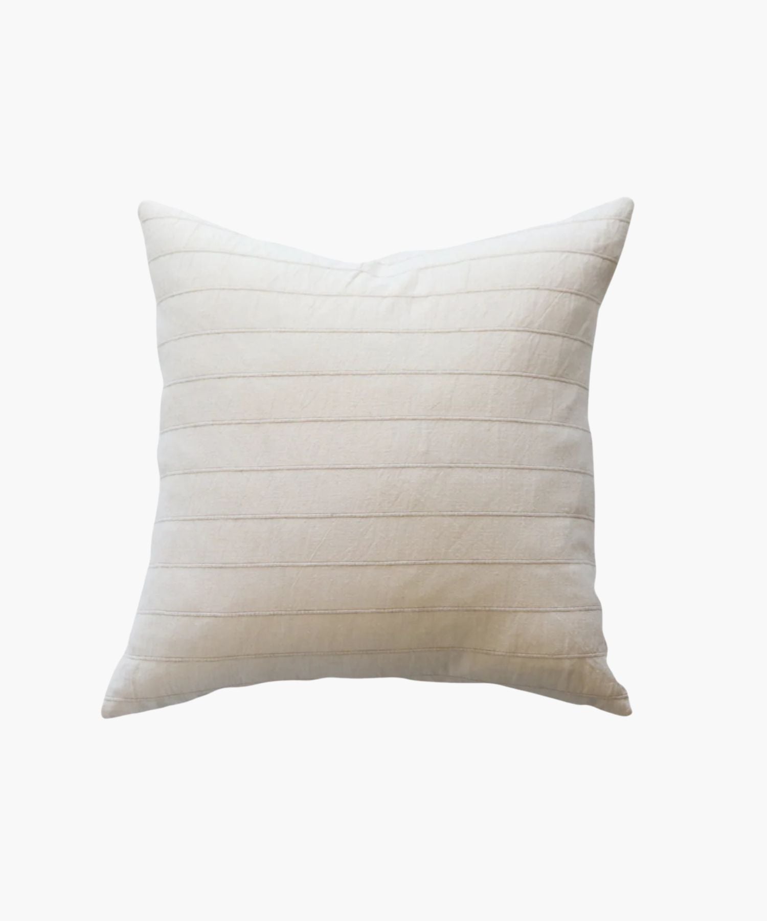 Square beige pillow with a textured pattern on a white background. | Wildwood Home Co.