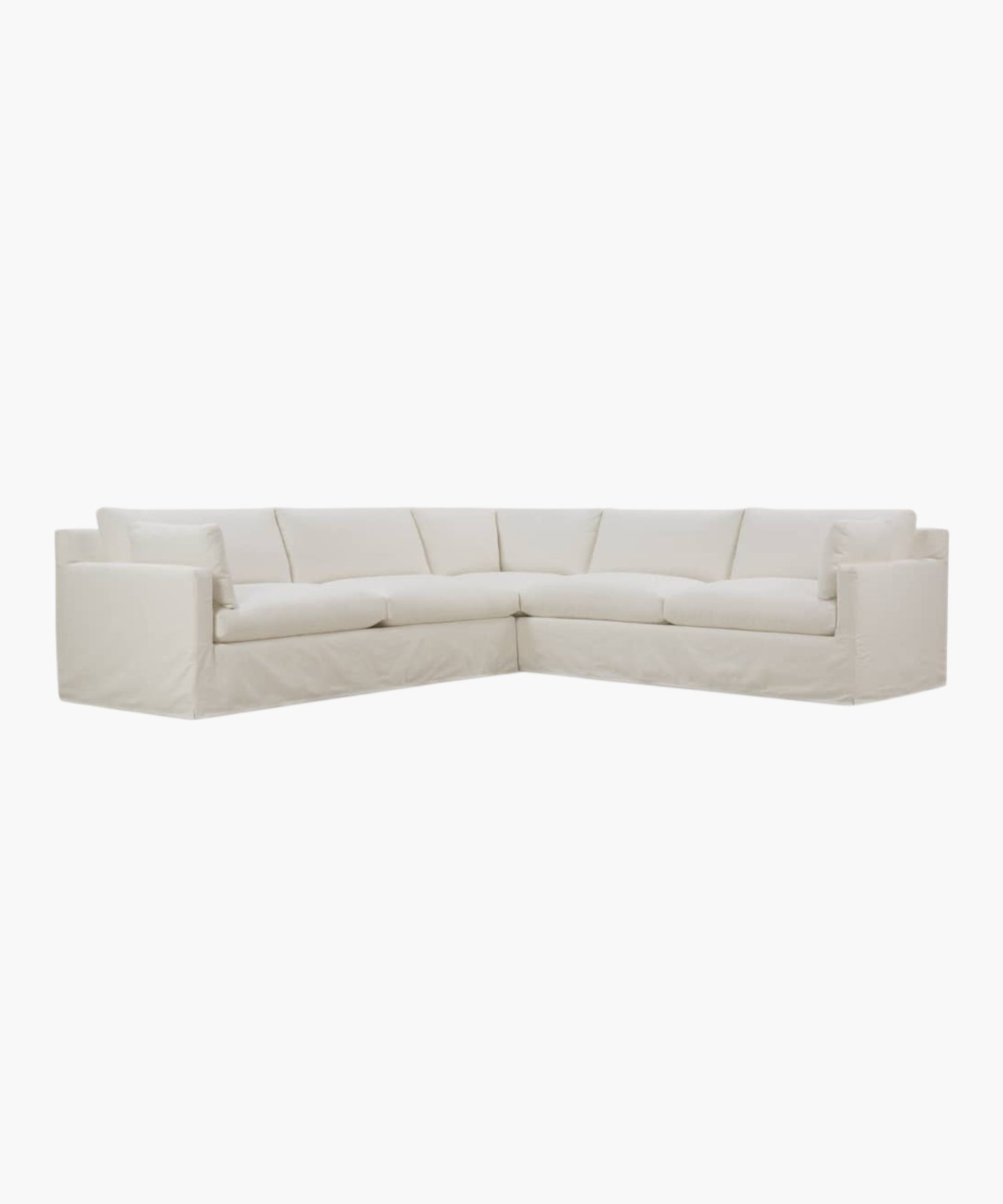White sectional sofa on a white background