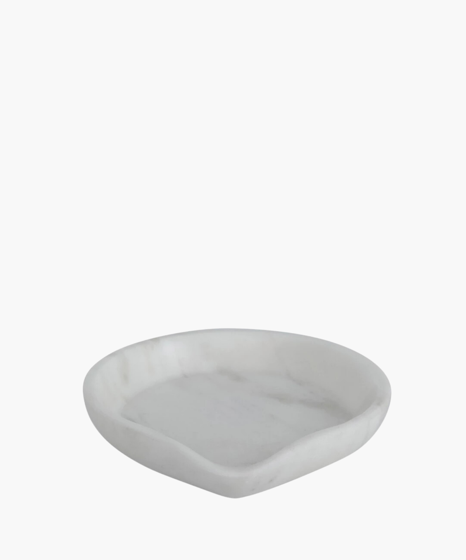 A smooth, round white marble dish or spoon rest. Its minimalist design and soft curves create an elegant, serene appearance. | Wildwood Home Co.