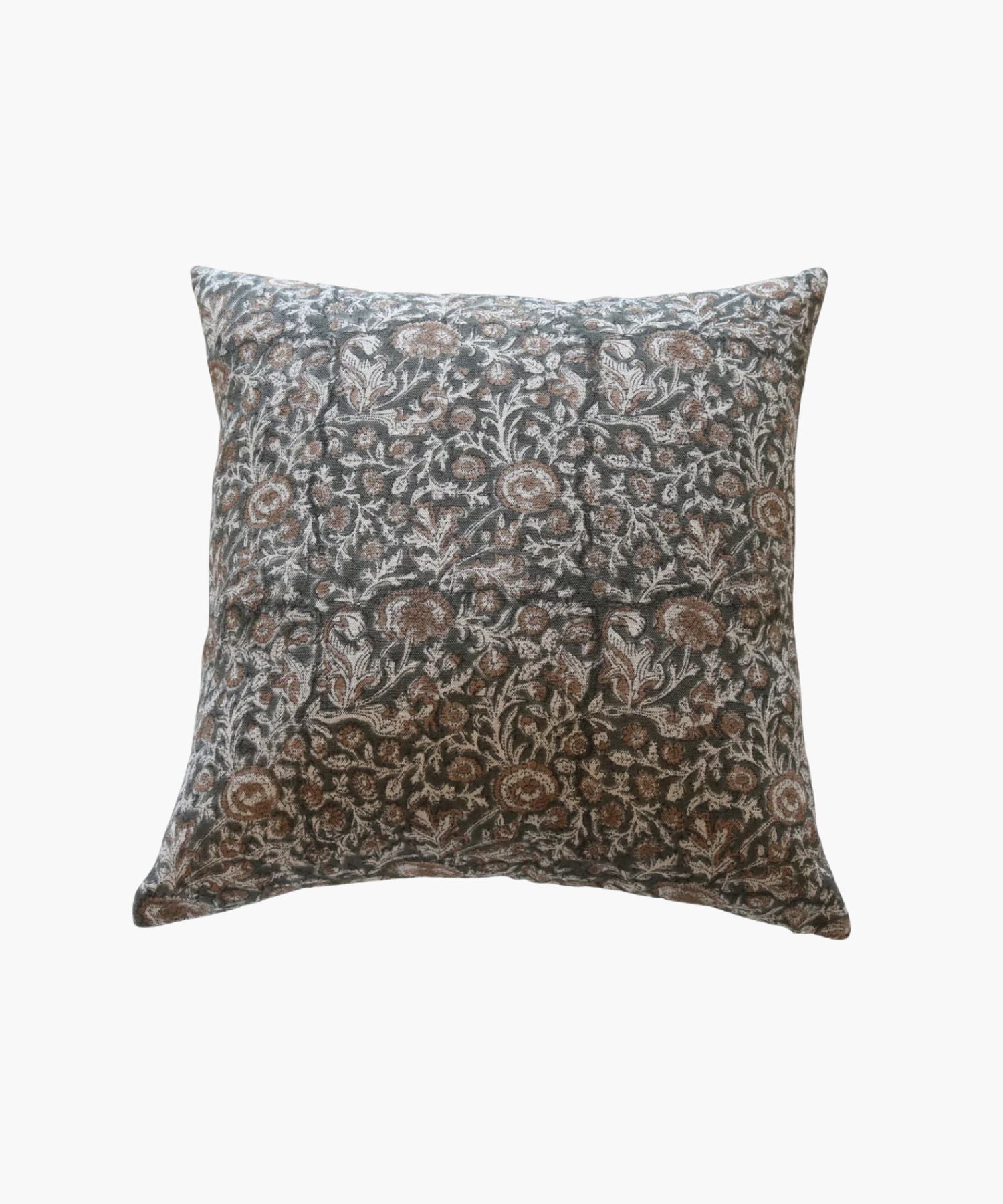 Decorative pillow with floral pattern on a white background.  | Wildwood Home Co.