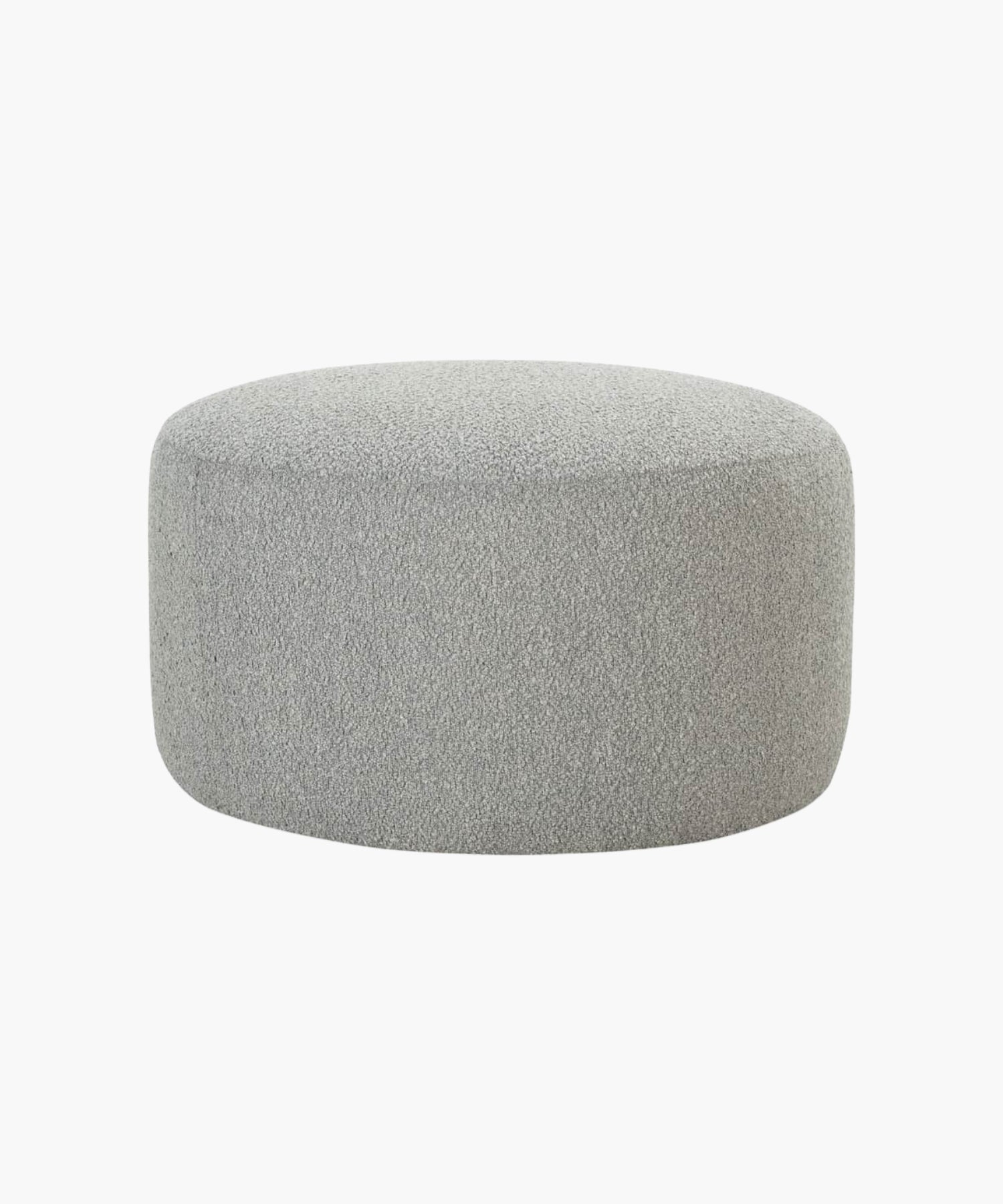 Gray textured ottoman on a white background