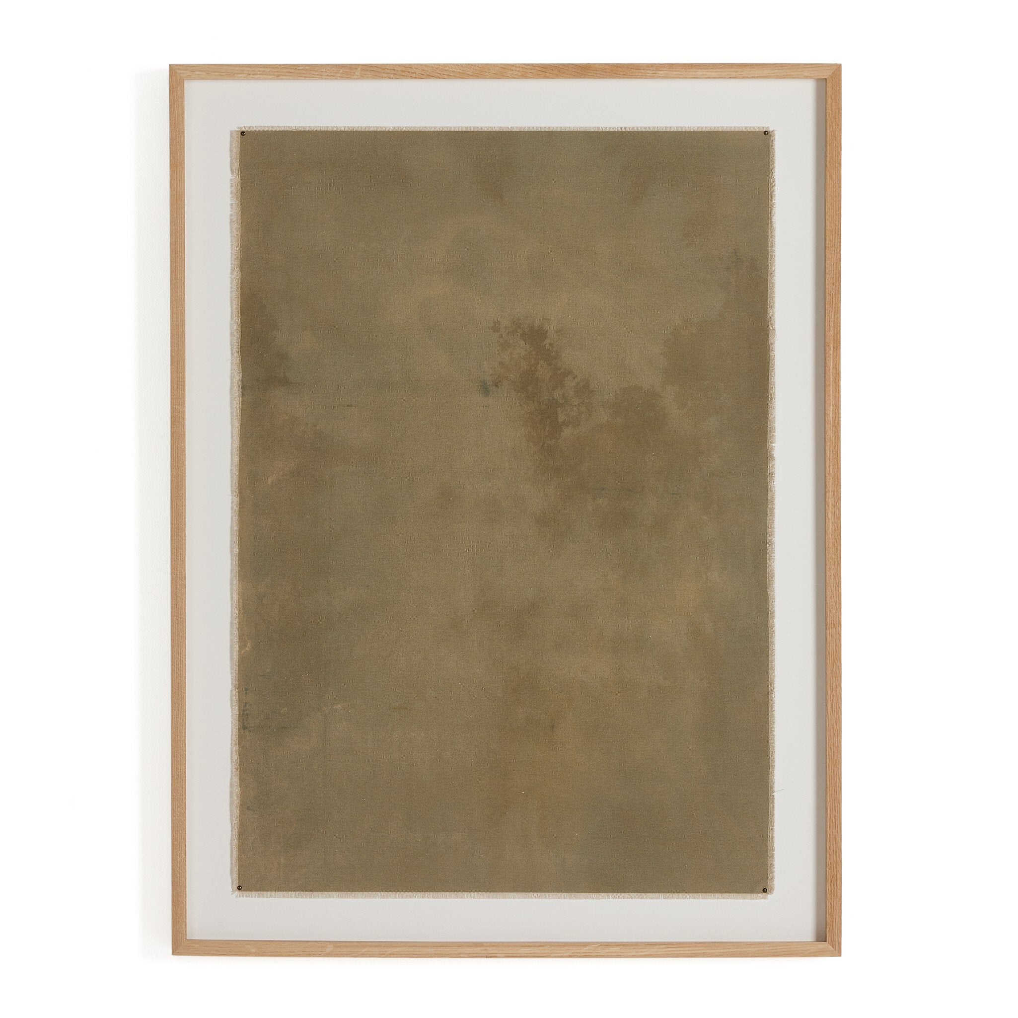 Framed brown textured paper with a wooden frame on a white background.