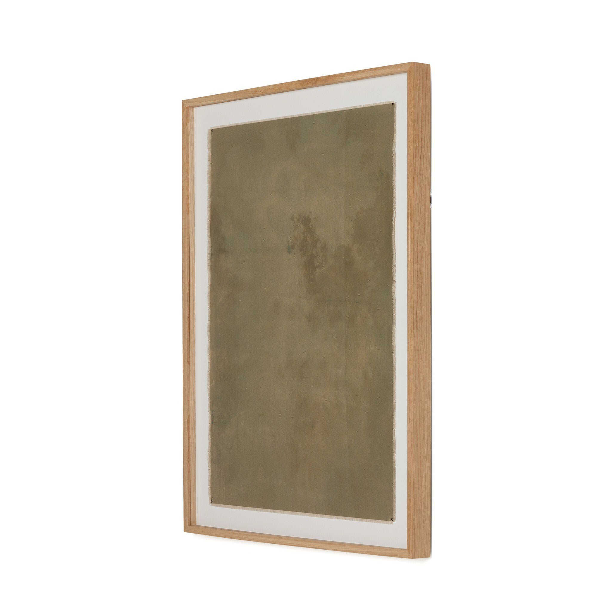 Framed brown textured paper with a wooden frame on a white background.