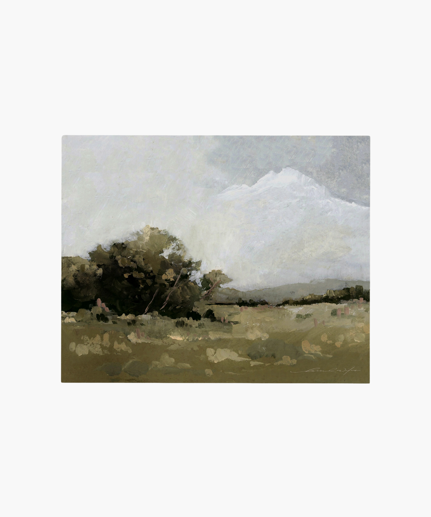 A giclee art reproduction of a landscape painting featuring a field and sky. | Wildwood Home Co.
