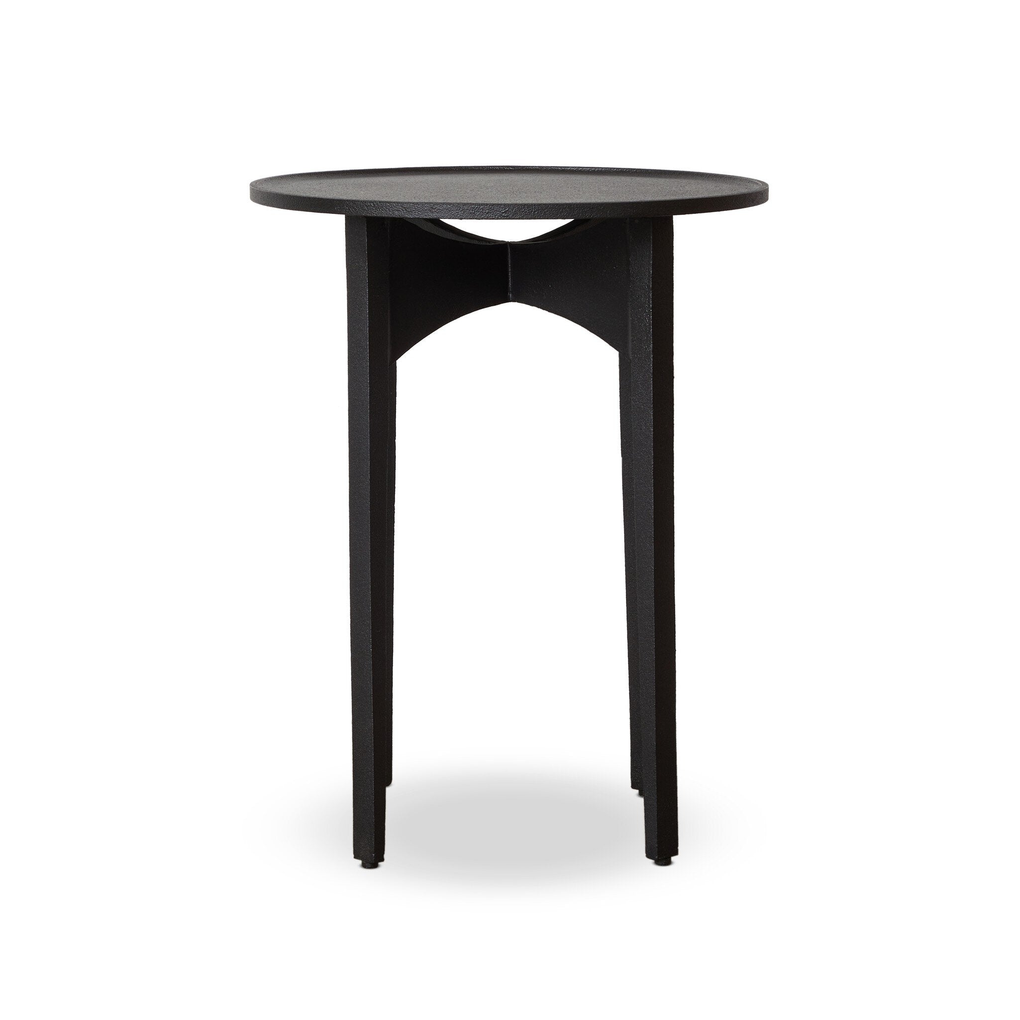 Simple textured black iron end table. | Wildwood Home Co.