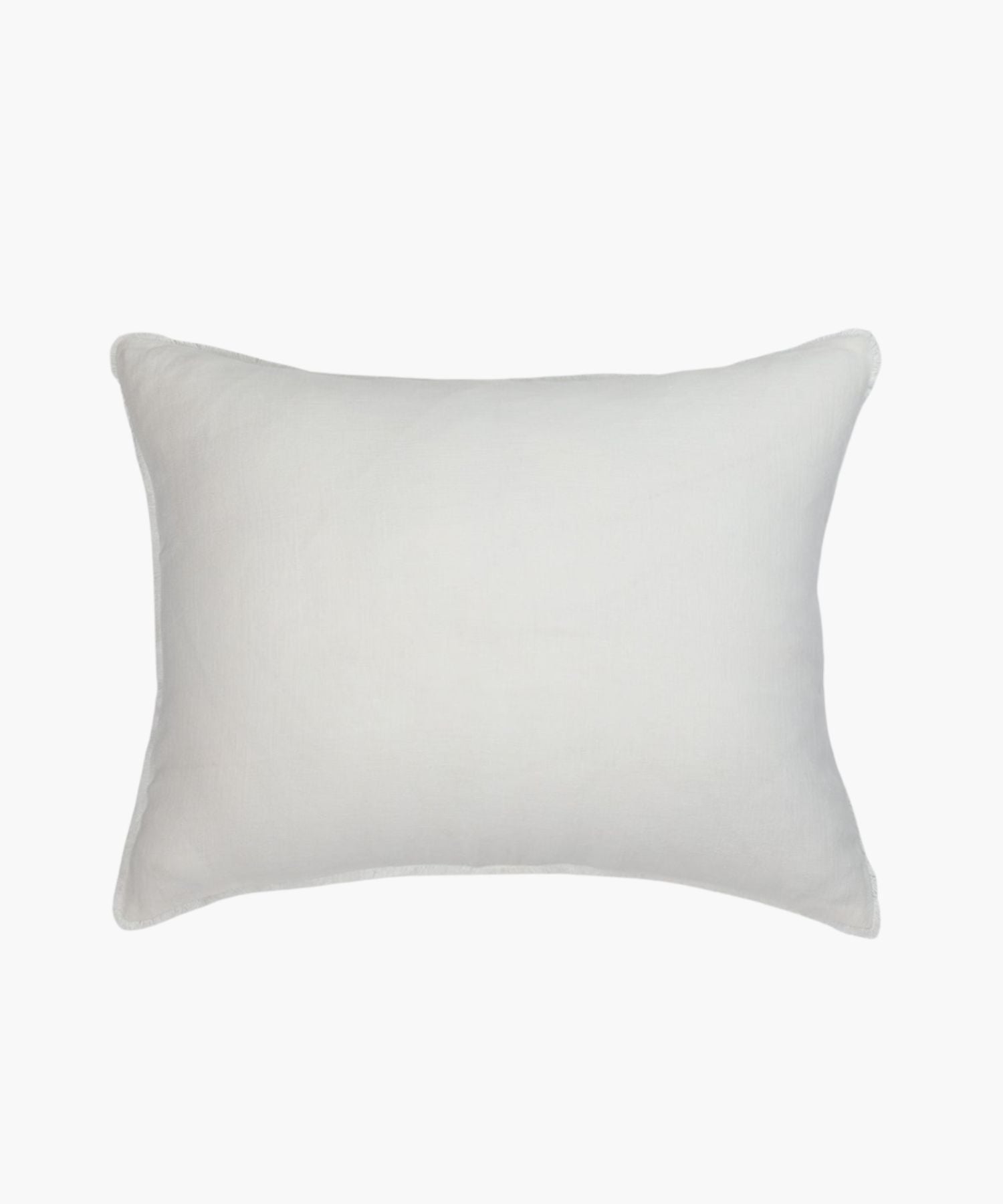 Rectangular ivory linen pillow on a white background highlighting fabric texture, stitching, and finish. | Wildwood Home Co.
