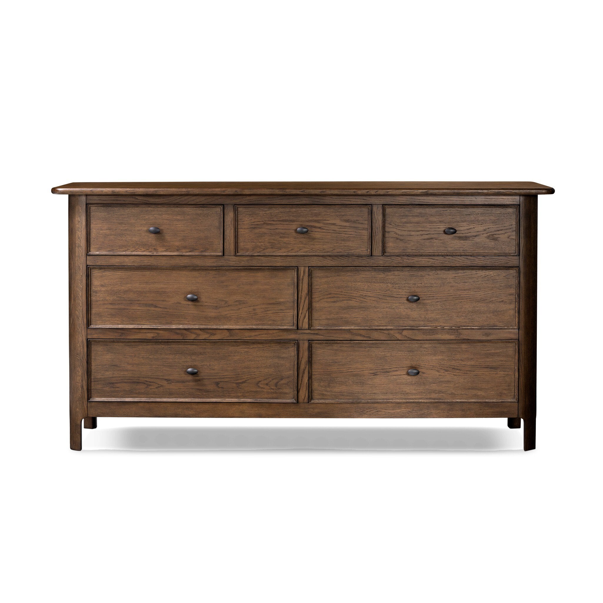 Wooden dresser with multiple drawers on a white background. | Wildwood Home Co.
