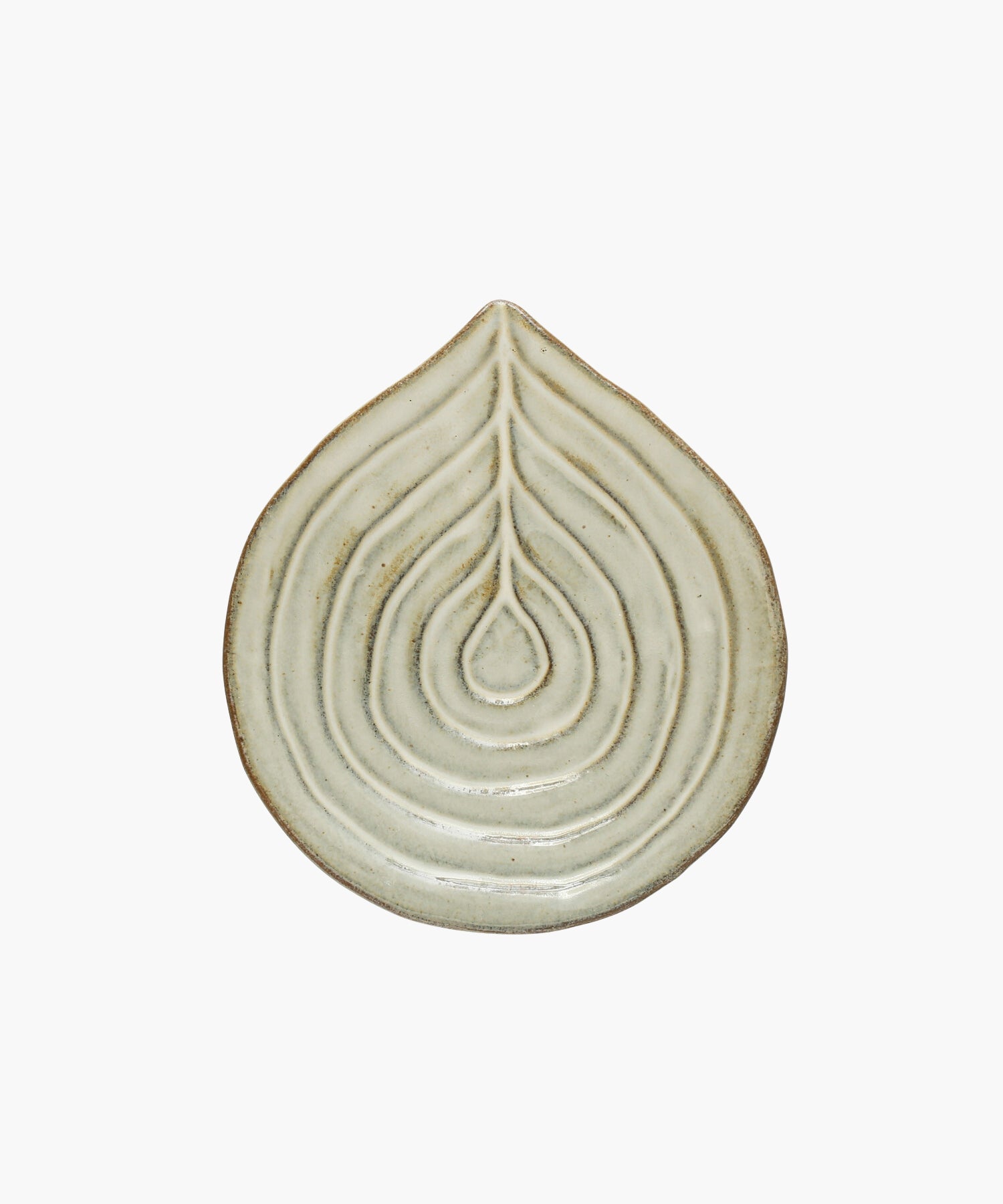 Embossed stoneware dish or spoon rest with reactive glaze. | Wildwood Home Co.