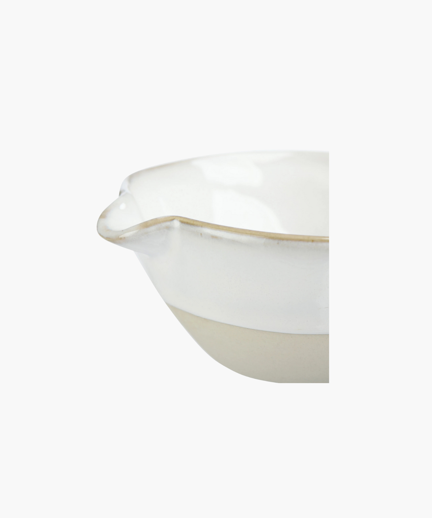 A white ceramic bowl with subtle light grey accents, each equipped with a small pour spout, conveying elegance and simplicity. | Wildwood Home Co.